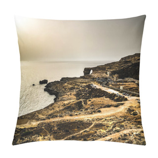 Personality  Sea View To Azure Window Natural Arch, Now Vanished, Gozo Island, Malta Pillow Covers