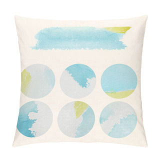 Personality  Set Of Watercolor Objects In Vintage Style. Summer, Vacation, Travel Or Sale Concept. Pillow Covers