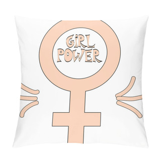 Personality  Women Resist Symbol. Woman Fist. Concept Venus. Pillow Covers