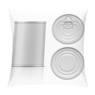 Personality  Tin Can With Ring Pull: Side, Top And Bottom View Pillow Covers