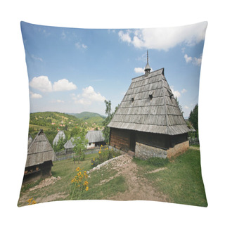 Personality  Traditional Serbian Houses In Ethno-village Pillow Covers