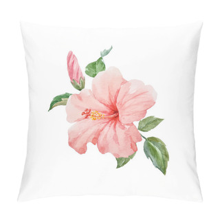 Personality  Watercolor Vector Tropical Hibiscus Flower Pillow Covers