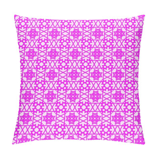 Personality  Geometric Floral Set Of Seamless Patterns. Mandala Pattern Set With Bright Color Psychedelic Print. Flower Pattern Vector, Repeating Linear Petal Of Flower, Monochrome Stylish Pillow Covers