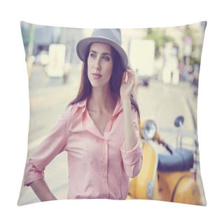 Personality  Fashionably Dressed Woman  Pillow Covers