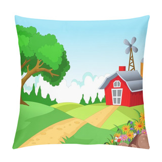 Personality  Farm Background With Farmer Pillow Covers