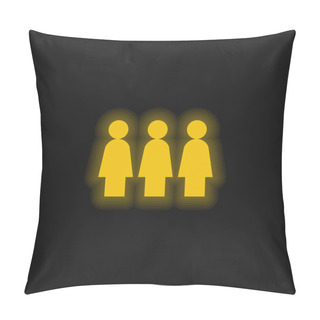 Personality  Activism Yellow Glowing Neon Icon Pillow Covers