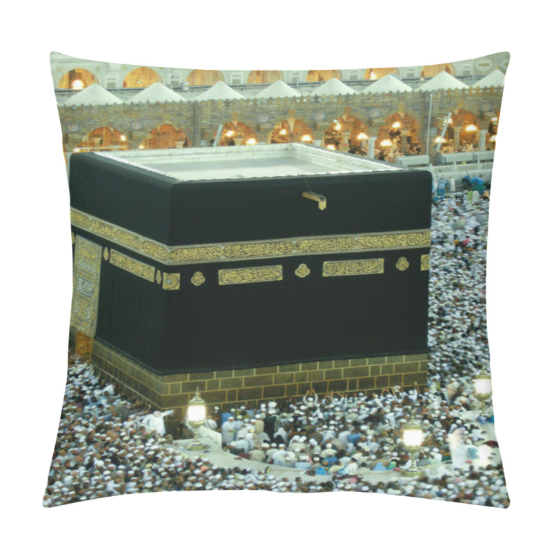 Personality  A Close Up View Of Kaaba From Third Floor Of Haram Mosque. Pillow Covers