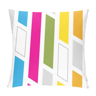 Personality  Seamless Memphis Style Pattern With Colorful Geometrical Shapes Pillow Covers
