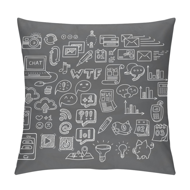 Personality  Set of Universal Doodle Icons. Variety of Topics. pillow covers