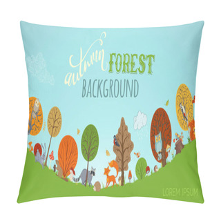 Personality  Autumn Forest Background. Pillow Covers