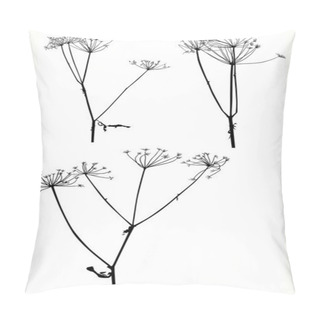 Personality  Set Of Three Dry Autumn Plants Isolated On White Pillow Covers