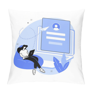 Personality  Sign In Page Abstract Concept Vector Illustration. Enter Application, Mobile Screen, User Login Form, Website Page Interface, UI, New Profile Registration, Email Account Abstract Metaphor. Pillow Covers