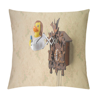 Personality  Cuckoo Clock And Rubber Duck Pillow Covers