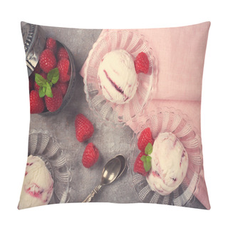 Personality  Homemade Berry Ice Cream With Fresh Raspberries Pillow Covers
