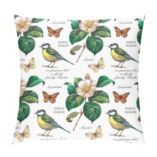 Personality  Pattern With Flowers And Birds. Pillow Covers