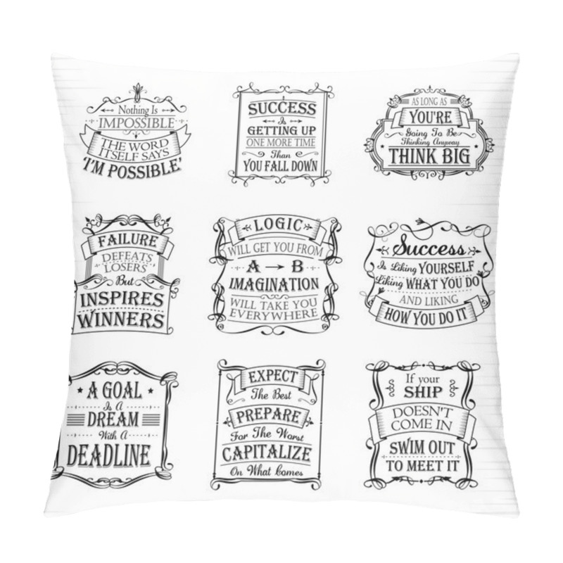 Personality  motivational and inspirational quotes set  pillow covers