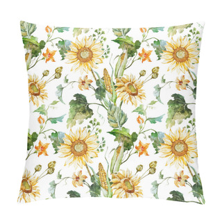 Personality  Watercolor Sunflower Pattern Pillow Covers