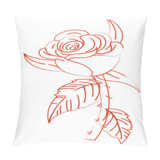 Personality  Rose Flower Sketching Pillow Covers