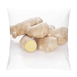 Personality  Ginger Isolated On White. Pillow Covers