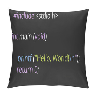 Personality  Lettering Hello World In IT Code, Vector, Illustration Pillow Covers