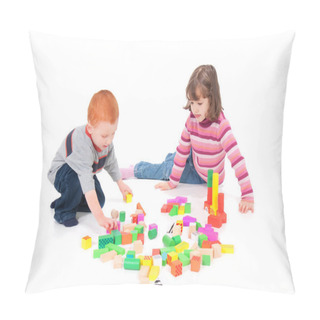 Personality  Kids Playing With Blocks Pillow Covers