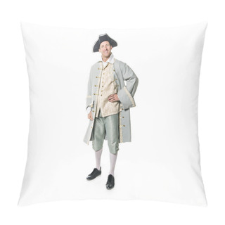 Personality  Man Dressed As A Courtier Or Prince On White Background Pillow Covers