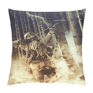 Personality  A Male Bow Hunter Wearing Gas Mask Pillow Covers