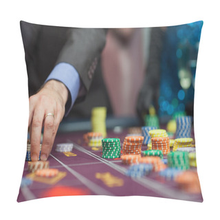 Personality  Man Placing A Bet Pillow Covers