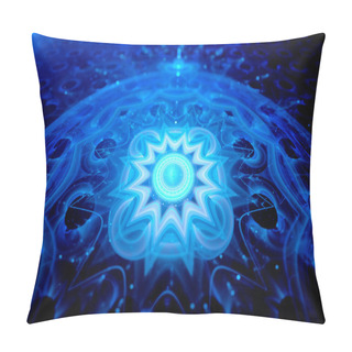 Personality  Blue Glowing Magical Space Mandala 3d Pillow Covers