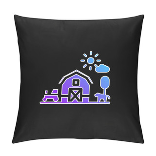 Personality  Barn Blue Gradient Vector Icon Pillow Covers