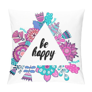 Personality  Floral Card With Colorful Flowers Pillow Covers