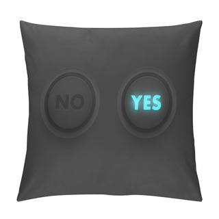 Personality  Yes No Button With Black Panel Pillow Covers