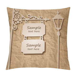Personality  Wooden Sign On Pole With Streetlight Pillow Covers