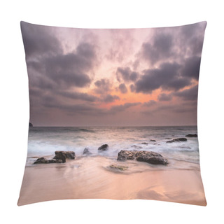 Personality  Smoky Summer Sunrise With Clouds From Killcare Beach On The Central Coast, NSW, Australia. Pillow Covers