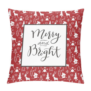 Personality  Merry And Bright. Modern Calligraphy.  Pillow Covers