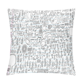 Personality  Notebook Doodle Design Elements Vector Set Pillow Covers
