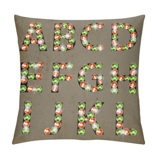 Personality  Set Of Shiny Color Diamond Letters Pillow Covers
