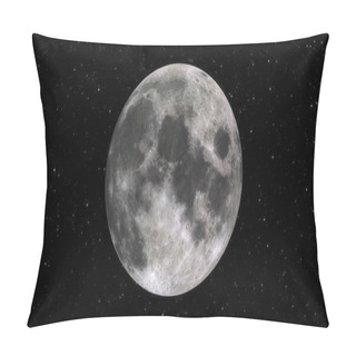 Personality  Big Moon At Night In Starry Close-up 3d Illustration Pillow Covers