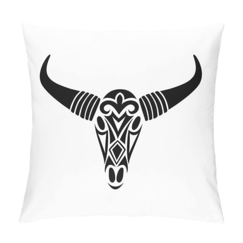 Personality  Bull skull. Vector pillow covers