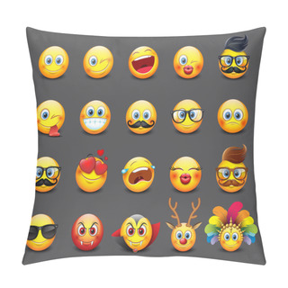 Personality  Cute Emoticons Set Pillow Covers