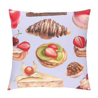 Personality  Watercolor Illustration Of Desserts.  Pillow Covers