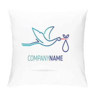 Personality  Stork With Baby Flat Pillow Covers
