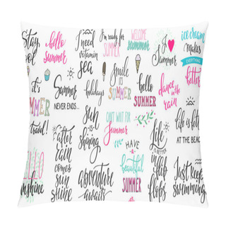Personality  Hello Summer Lettering Typography Big Set Pillow Covers