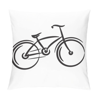 Personality  Bike. Freehand Drawing Pillow Covers