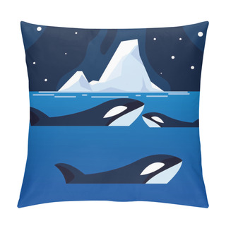 Personality  Orca Whales Iceberg Sea North Pole Night Pillow Covers