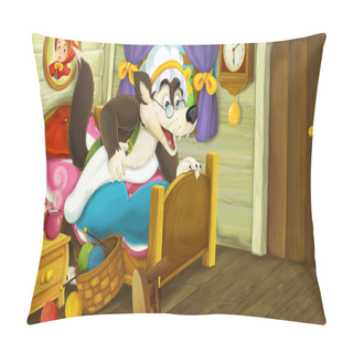 Personality  Cartoon Scene Wolf In The Old Wooden Room Pillow Covers