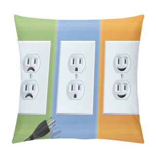 Personality  Power Outlet Faces Pillow Covers