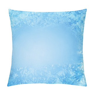 Personality  Frosty Patterns On The Edge Of A Frozen Window. Pillow Covers