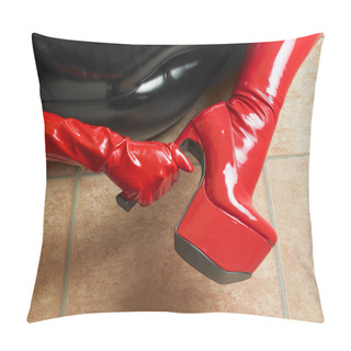 Personality  Latex Boots Pillow Covers