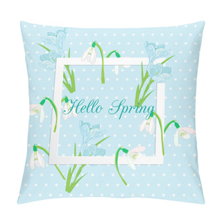 Personality  Vector Business And Personal Cards With A Spring Theme, Blue And Pillow Covers